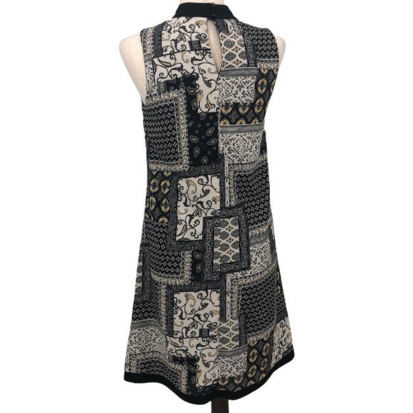 Mock Neck Paisley Shift Dress Tunic Top 4 - Picture 2 of 12